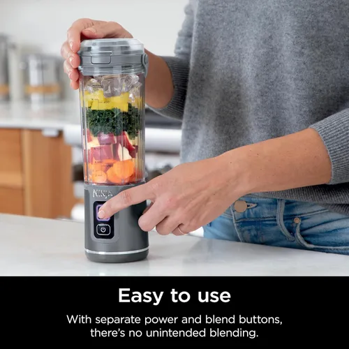Miniatura 6 de Licuadora portátil Ninja Blast y accesorios, sin cable, recipiente de 18 oz, licuadora personal para batidos y licuados, tapa hermética y pico