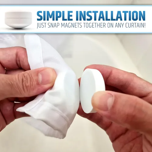 Miniatura 3 de Pesos magnéticos potentes anti-soplado para cortina de ducha para una experiencia de baño sin salpicaduras - Envueltos en silicona 360° - Nunca se