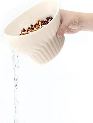 Miniatura 3 de Talisman Designs Enjuague y tensión 2 en 1 Capacidad para hasta 2 tazas Colador de alimentos Cesta de lavado de frutas Colador y colador