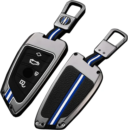 Miniatura 9 de OLLEN Funda de Metal Pesado para Llavero, Compatible con BMW 2 5 6 7 Series X1 X2 X3 X5 X6 GT Series, Carcasa de Protección Completa para Llavero