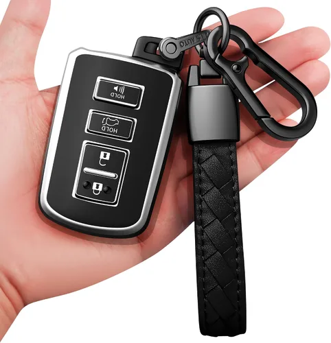 Miniatura 7 de Funda para Llavero Toyota con Llavero de Cuero, Estuche de Llave de TPU Suave con Protección Completa para Sequoia, 4Runner, Tacoma, Tundra, RAV4