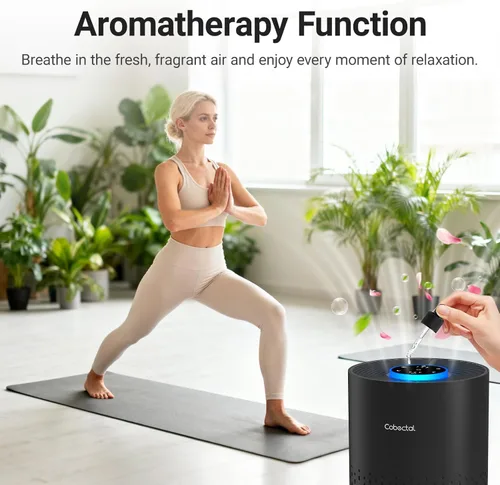 Miniatura 4 de Purificadores de aire para dormitorio y hogar, limpiador de aire Cobectal con filtro H14 True HEPA 3 en 1 para habitación de hasta 1050 pies Negro-1