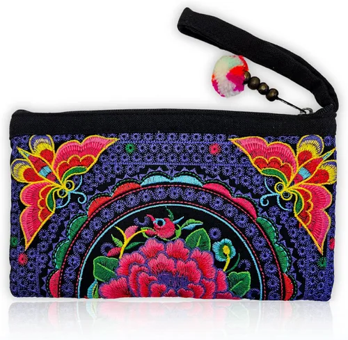 Miniatura 26 de Sabai Jai - Bolso de pulsera para teléfono inteligente - Carteras de embrague bordadas a mano Boho