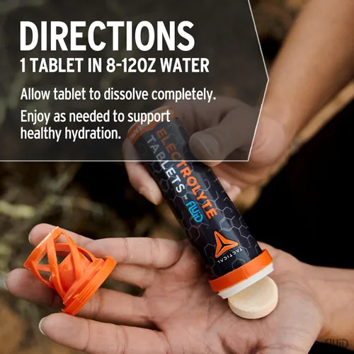 Miniatura 5 de Fluid Tactical - 40 tabletas de electrolitos efervescentes Uva 320 mg de sodio, 160 mg de potasio Prevención de deshidratación y recuperación