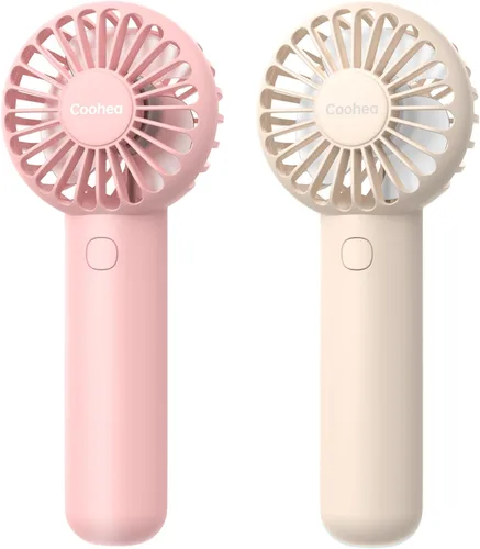 Miniatura 13 de Coohea Mini Ventilador de Mano, Diseño Pequeño y Bonito, 3 Velocidades Potentes, Batería Recargable USB Operada, Ventilador Personal Portátil