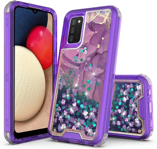Miniatura 7 de Hybird 3 en 1 compatible con Samsung Galaxy A52, diseño gráfico degradado de arena movediza líquida flotante funda protectora para Samsung Galaxy