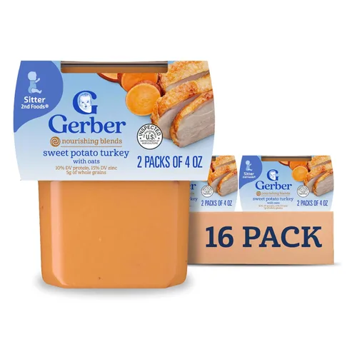Miniatura 10 de Gerber Baby Food 2nd Foods, cena, puré de pollo con manzana, tubos de 4 onzas, paquete de 2 (paquete de 8)