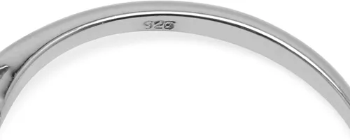 Miniatura 4 de Silvershake Anillo de promesa de plata de ley 925 con diseño nano esmeralda y circonita cúbica blanca Circonita plata de ley 925 Esmeralda sintética