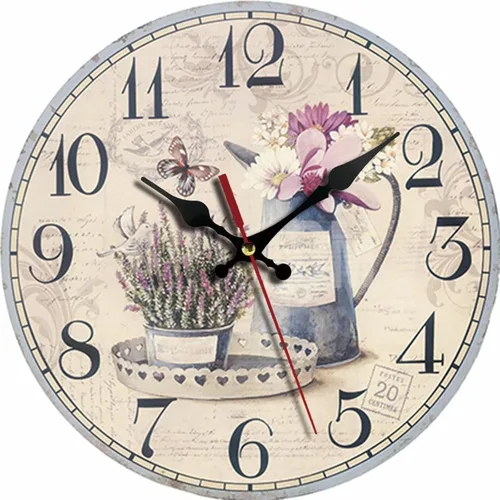 Miniatura 23 de Reloj de pared redondo de madera de 12 pulgadas, silencioso, sin tictac, de cuarzo, funciona con pilas, para oficina, cocina, dormitorio, aula