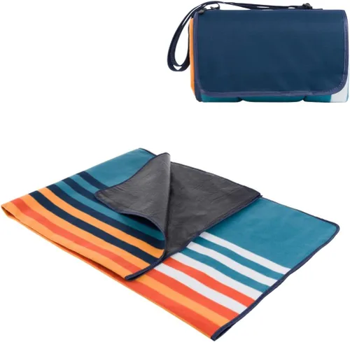 Miniatura 11 de PICNIC TIME Manta de picnic al aire libre, manta plegable de 59 x 51 pulgadas para playa y campamento con forro polar suave, parte inferior Azul