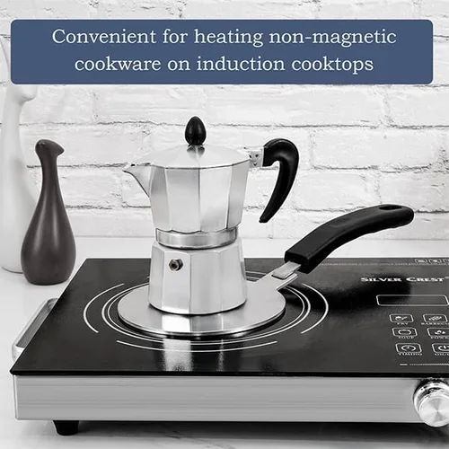 Miniatura 2 de ACTIV CUISINE Difusor de calor de 5.5 pulgadas, placa adaptadora de inducción de acero inoxidable, mango extraíble, utensilios de cocina de leche
