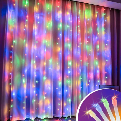 Miniatura 5 de WASTROYAL- Guirnalda de 210 luces led, 70 pies, crean un deslumbrante brillo azul ideal para envolver árboles, decorar ventanas, rieles de escalera