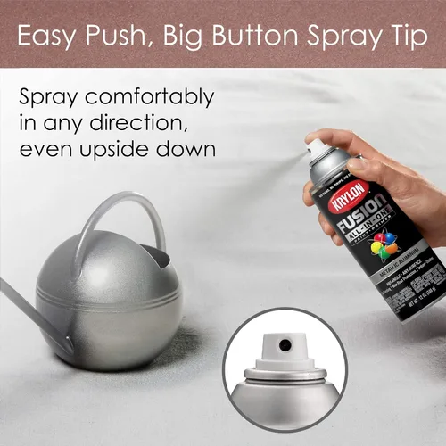 Miniatura 386 de Krylon Fusion - Pintura en aerosol adhesiva todo en uno para uso en interiores y exteriores, 12 onzas, aluminio