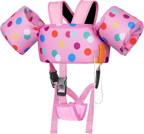 Miniatura 17 de Moko Banda de natación para niños de 20-30-50 libras, bonito chaleco de natación de dibujos animados para niños pequeños, flotadores de piscina