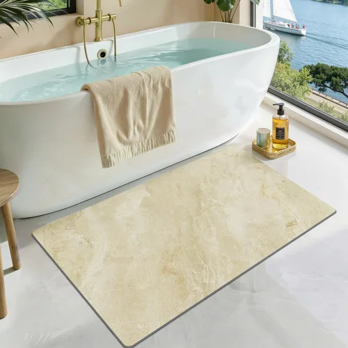 Miniatura 18 de LUMI Tapetes de baño ultra delgados, superabsorbentes, de secado rápido, antideslizantes, para debajo de la puerta, bañera, lavabo y ducha, 17 x 30