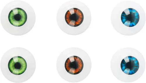 Miniatura 2 de Vollence 6 ojos de seguridad para Amigurumi, ojos redondos de plástico, 3 colores para ganchillo, animales de peluche, oso de peluche, muñeca