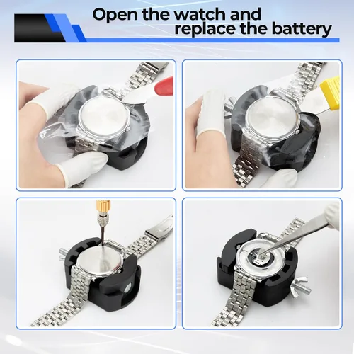 Miniatura 6 de Ohuhu - Kit de reparación de reloj, 192 piezas mejoradas de alta resistencia para extracción de eslabones de reloj, kit de herramientas de repuesto