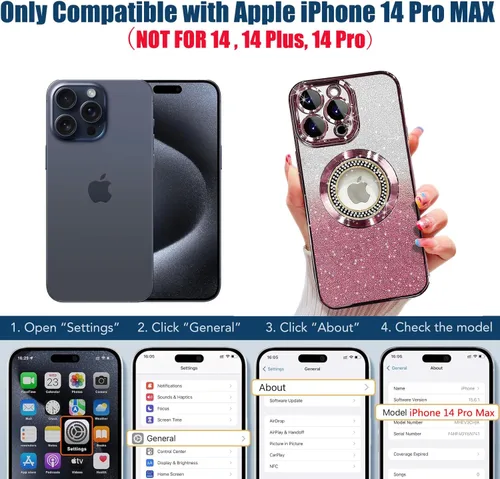 Miniatura 398 de Misscase Funda magnética con purpurina para iPhone 11 compatible con MagSafe, protección completa, delgada, a prueba de golpes, antiarañazos