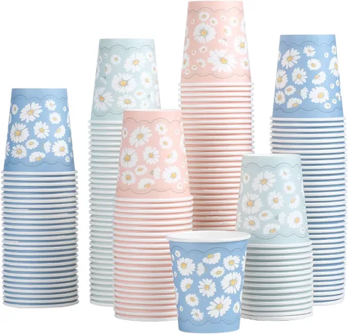Lamosi Paquete de 300 tazas de baño de 3 onzas, vasos de papel de 3 onzas, taza de enjuague bucal, mini taza de papel para fiestas, pícnics,