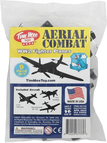 Miniatura 5 de TimMee Aviones de combate de la Segunda Guerra Mundial - Aviones de plástico negros para soldados del ejército de 9 piezas, fabricados en EE. UU