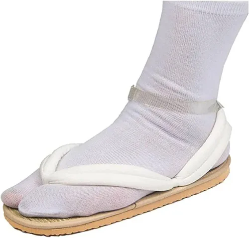 Zapatillas tipo zueco unisex de anime Kamado Tanjirou Geta pantuflas japonesas, Blanco