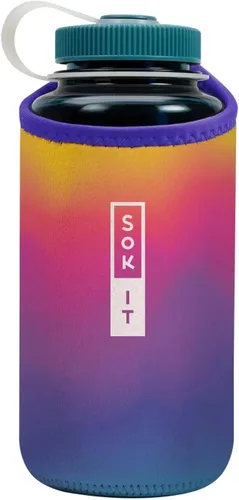 Miniatura 169 de Sok It BotlSok Funda para botella de agua con cubierta de neopreno aislante (Floral abstracto, se ajusta a CamelBak o Nalgene de 12 onzas)