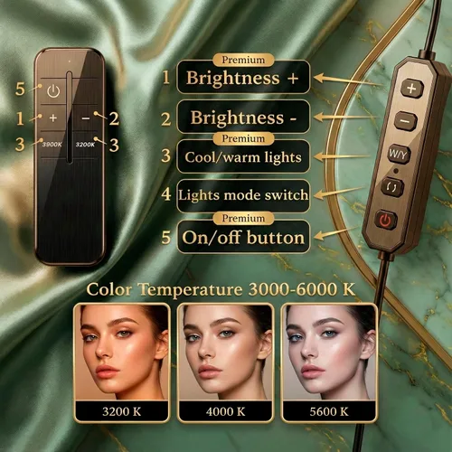 Miniatura 3 de Hi_friend Lámpara de media luna portátil de 23 pulgadas, luz de pestañas para esteticistas, lámpara LED de piso arqueada brillante para extensiones