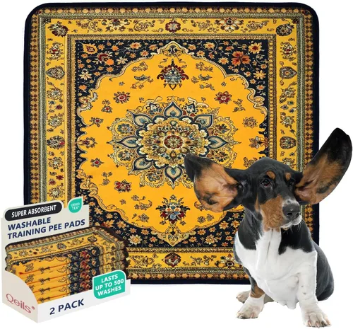 Miniatura 15 de Qeils Almohadillas Lavables para Orina para Perros, Paquete de 2 Almohadillas Reutilizables para Cachorros de 18"x24" Superabsorbentes a Prueba