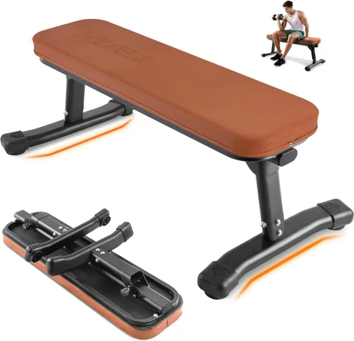 Miniatura 10 de Banco de peso plano, banco de entrenamiento de 660 libras, equipo de ejercicio de prensa de banco para gimnasio en casa, entrenamiento de fuerza