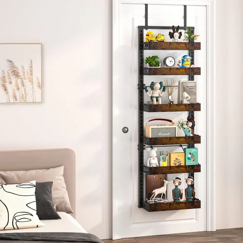 Miniatura 6 de BUKFEN Organizador de despensa de 6 niveles sobre la puerta, 2 en 1 para colgar en la puerta o para colgar en la pared, estantes de almacenamiento