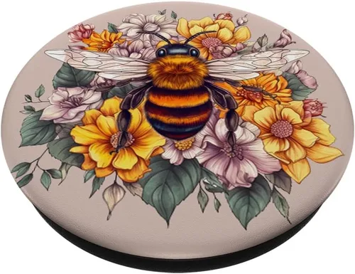 Miniatura 2 de Abeja de la flor Abeja miel abeja insecto abejorros amantes PopSockets estándar PopGrip