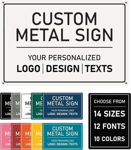 Letrero de metal personalizado impreso en UV - Letreros de metal personalizados para exteriores con texto, foto y logotipo - Letrero personalizado