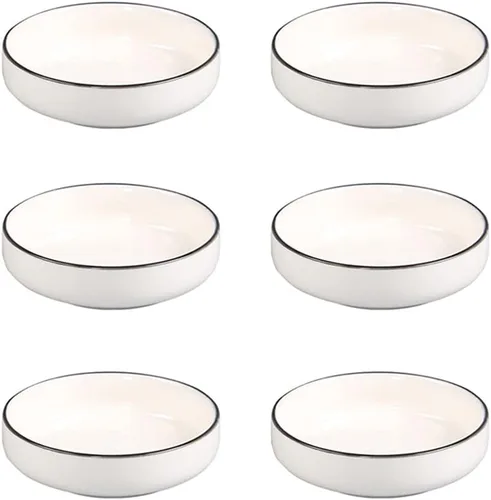Miniatura 2 de Colias Wing - Juego de 6 tazones de porcelana de diseño elegante y estilo simple de un solo color, tazones para condimentos, tazones para salsa