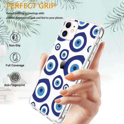 Miniatura 6 de LUHOURI Funda diseñada para iPhone 11 con protector de pantalla, ajuste delgado, funda de acrílico transparente resistente para mujeres y niñas