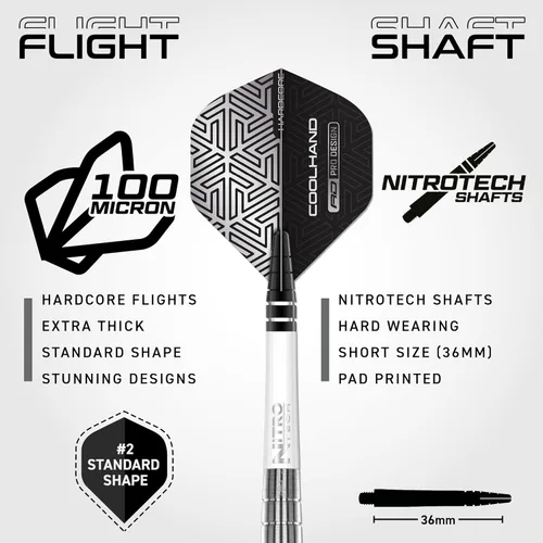 Miniatura 4 de RED DRAGON Luke Humphries TX Series - Juego de dardos de tungsteno premium con vuelos y tallos