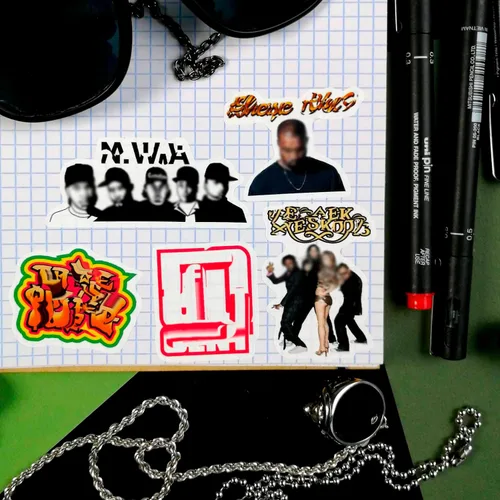 Miniatura 7 de BulbaCraft 100 piezas de calcomanías de Hip Hop, calcomanías de rapero de los 2000, calcomanías de rap, accesorios de rap - Ofertas de música