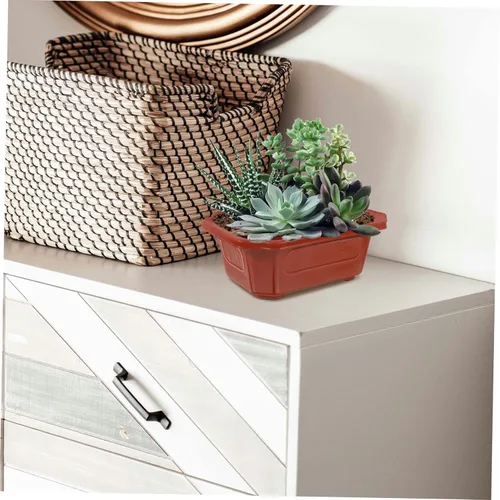 Miniatura 6 de Yardwe Macetas rectangulares grandes para bonsái, diseño moderno para balcón, jardín y hogar, 10 piezas