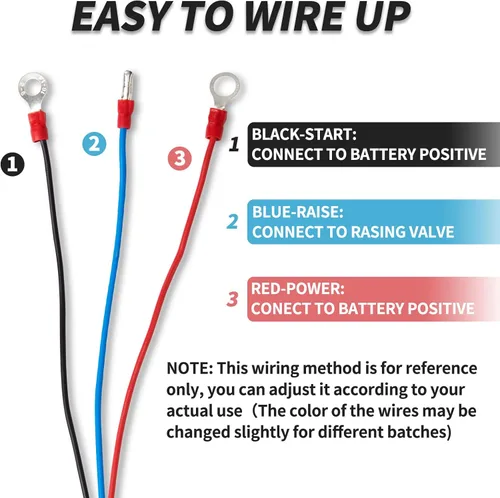 Miniatura 3 de ZCONIEY Interruptor de control remoto de 3 cables para remolque de descarga 12V para unidades de potencia de bombas hidráulicas de un solo efecto