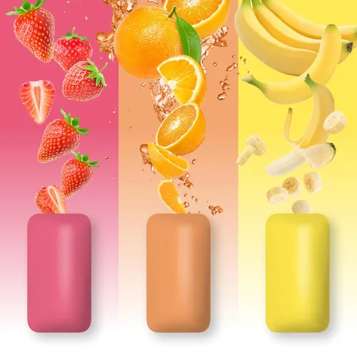 Miniatura 3 de PUR - Chicle Jumbo Chicle sin aspartamo 100% xilitol Sabor natural a fresa, plátano, naranja, 20 piezas (paquete de 10)