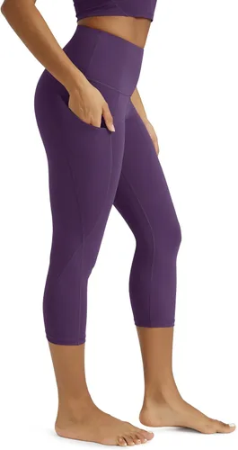 Miniatura 155 de ODODOS - Leggings capri de cintura alta para mujer con bolsillos, control de abdomen, no se transparentan, para entrenamiento atlético, running