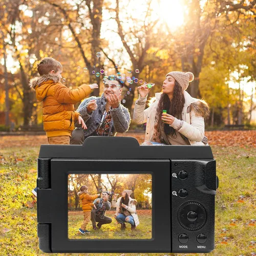 Miniatura 8 de Cámara digital de 1080p para fotografía, mini cámara de vlogging con pantalla grande HD de 2.4 pulgadas, zoom digital de 16x, lente desmontable