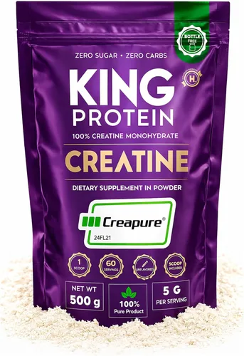 Polvo de monohidrato de creatina 100% puro sin sabor | 0.16 oz por porción | Vegano y sin azúcar | Creapure® monohidrato creatina en polvo y cuchara