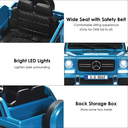 Miniatura 6 de OLAKIDS - Vehículo eléctrico Mercedes-Benz Maybach G650S de 12 V para niños con control remoto de suspensión de ruedas de 3 velocidades, juguete