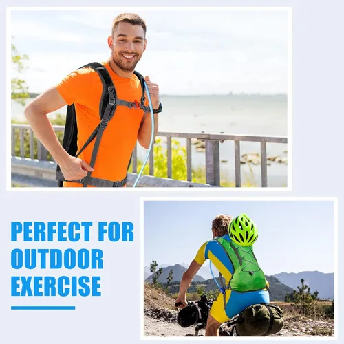 Miniatura 6 de Mochila de hidratación de 3 piezas con 3 unidades de 2 litros de agua de vejiga de agua, paquete de hidratación para camping, senderismo, ciclismo