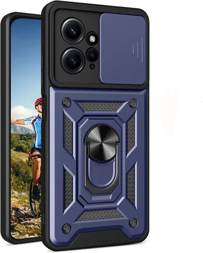 Miniatura 9 de CCSmall Funda para Xiaomi Redmi Note 12 4G con cubierta de cámara deslizante, funda protectora de grado militar para teléfono con soporte de anillo