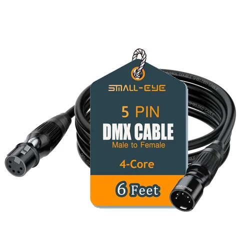 Miniatura 9 de SMALL-EYE Cable DMX de 5 pines de 3 pies, paquete de 8 – Cable de iluminación de escenario macho a hembra de 4 núcleos DMX512 (3 pies)