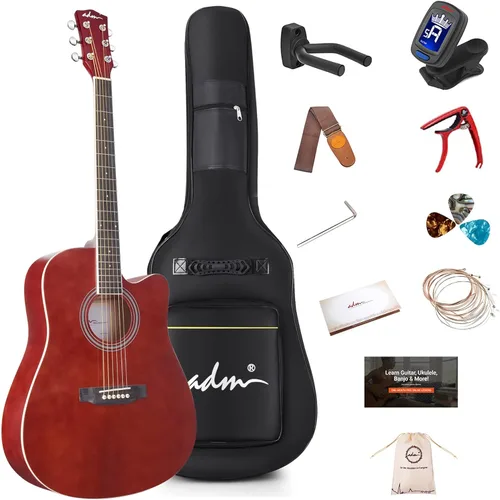 Miniatura 22 de ADM - Guitarra acústica para principiantes, 30 pulgadas, cuerdas de nailon, guitarra de madera para niños y estudiantes, lecciones en línea