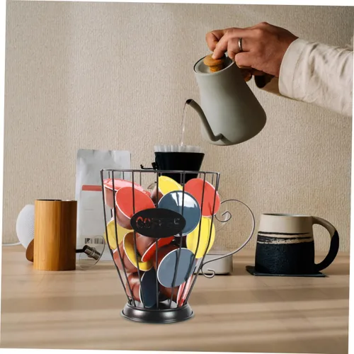 Miniatura 5 de Soporte para cápsulas de café, cesta de almacenamiento de barra de café, cesta de hierro para frutas, soporte para exhibición de cápsulas de café