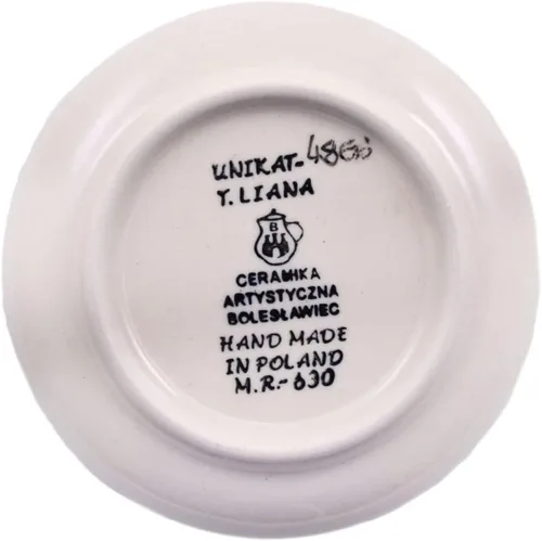 Miniatura 4 de Polmedia Polish Pottery Mini plato, placa de posavasos UNIKAT - Un patrón de cuento de hadas de flores hecho a mano en Boleslawiec Polonia por