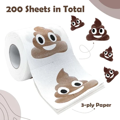 Miniatura 4 de Poop - Decoraciones de feliz cumpleaños para mujeres, hombres, ella, él, 3 capas, 150 hojas, rollo de papel higiénico novedoso, papel higiénico